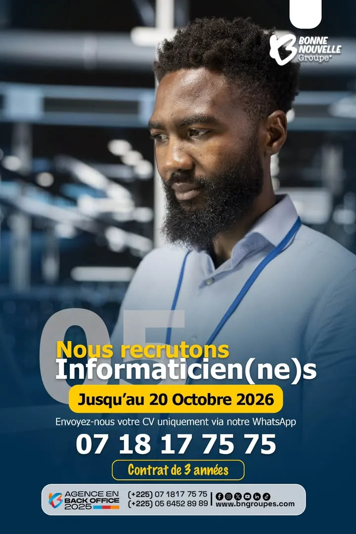 RECRUTEMENT DES INFORMATICIENS (H/F) -  - ABIDJAN