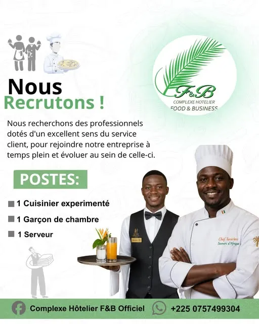 Offre d'emploi RECRUTEMENT DE PLUSIEURS POSTES