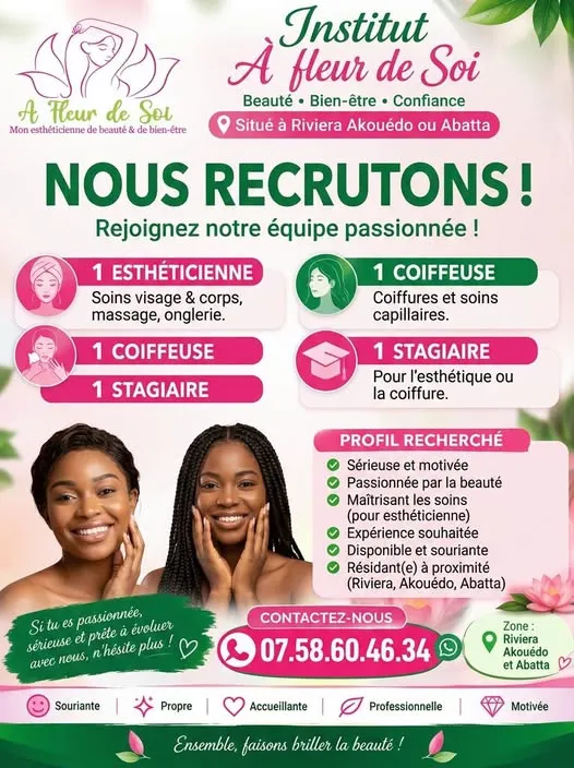 Offre RECRUTEMENT DE PLUSIEURS POSTES à ABIDJAN
