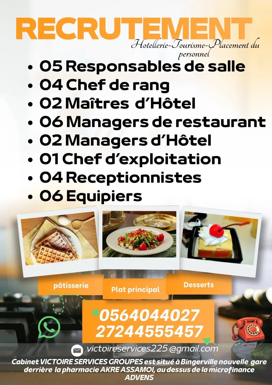 Offre RECRUTEMENT DE PLUSIEURS POSTES à COTE D'IVOIRE