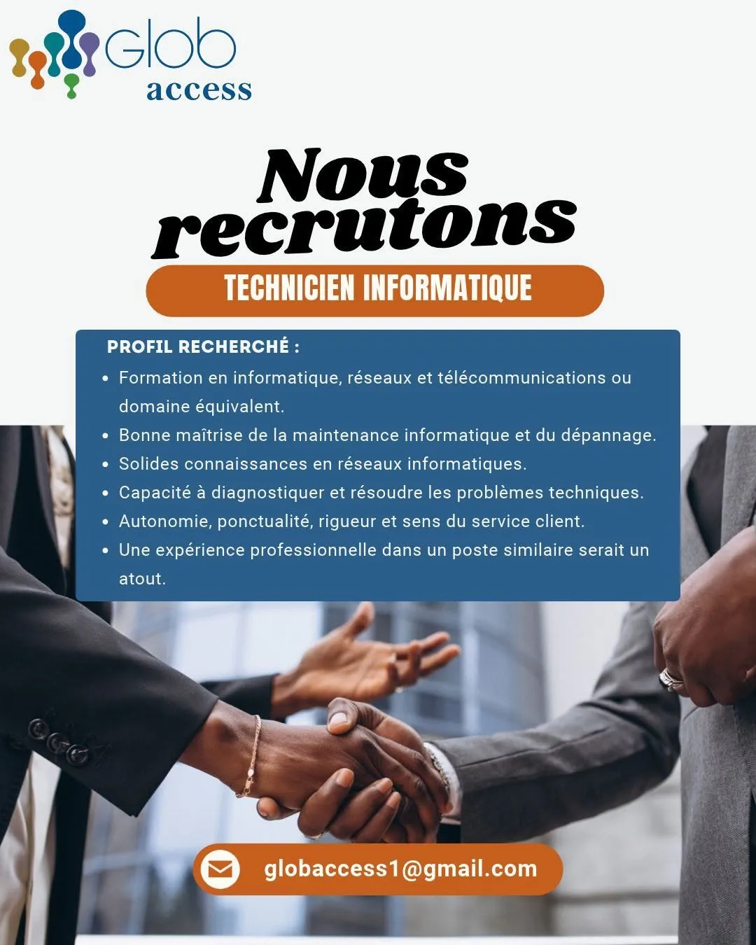 Offre OFFRE D’EMPLOI – TECHNICIEN INFORMATIQUE à ABIDJAN