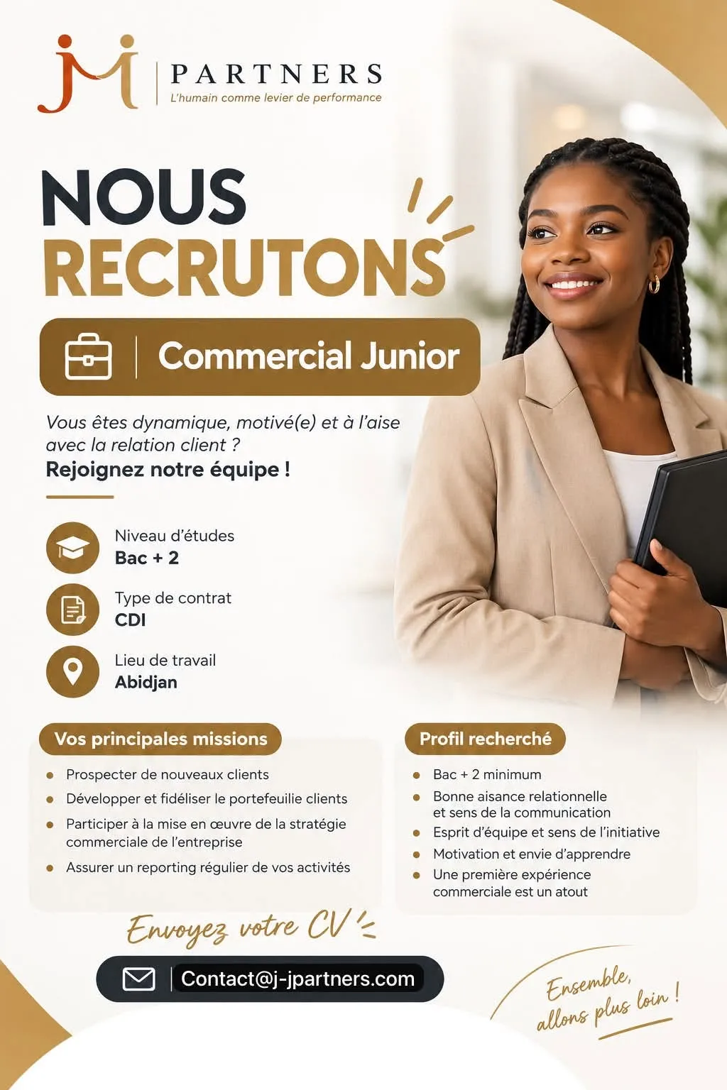 Offre RECRUTEMENT COMMERCIAL JUNIOR (H/F) à ABIDJAN