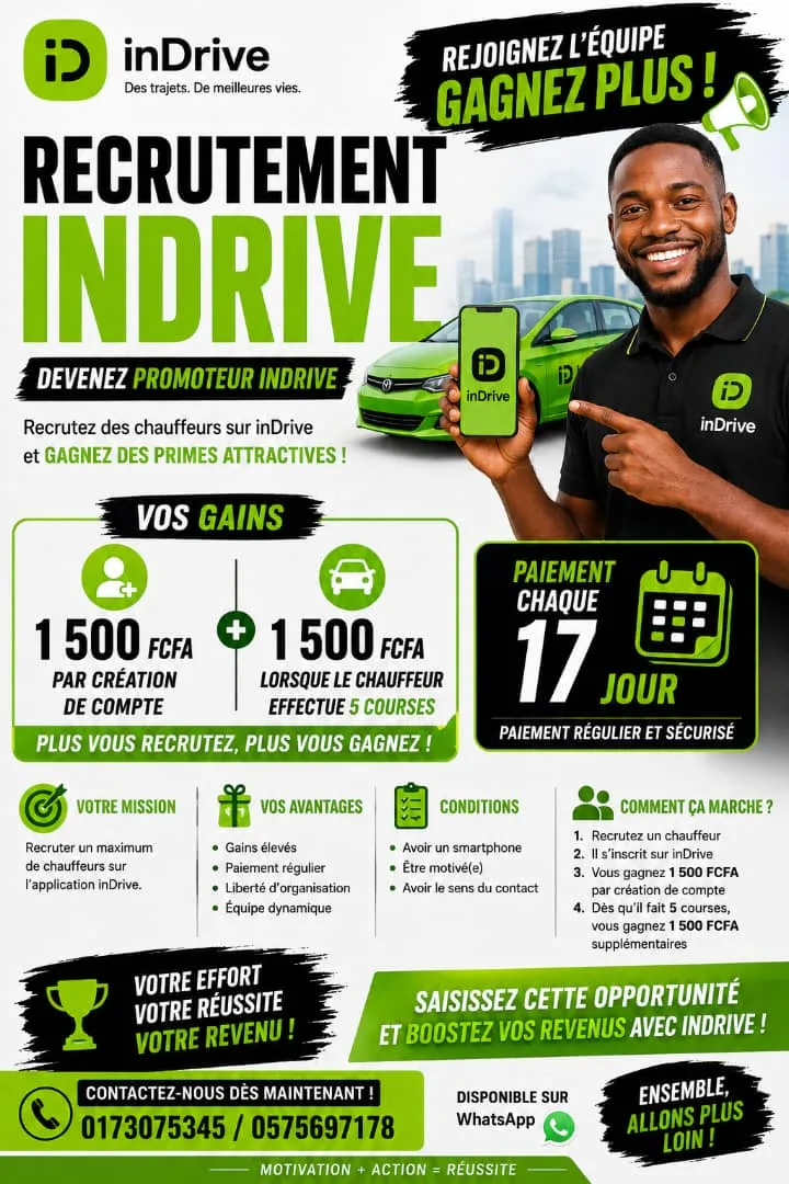 Offre RECRUTEMENT DES PROMOTEURS H/F à Cote d'ivoire