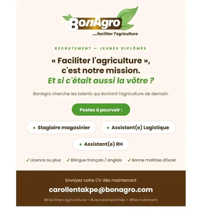 Offre RECRUTEMENT DE PLUSIEURS POSTES à Cote d'ivoire