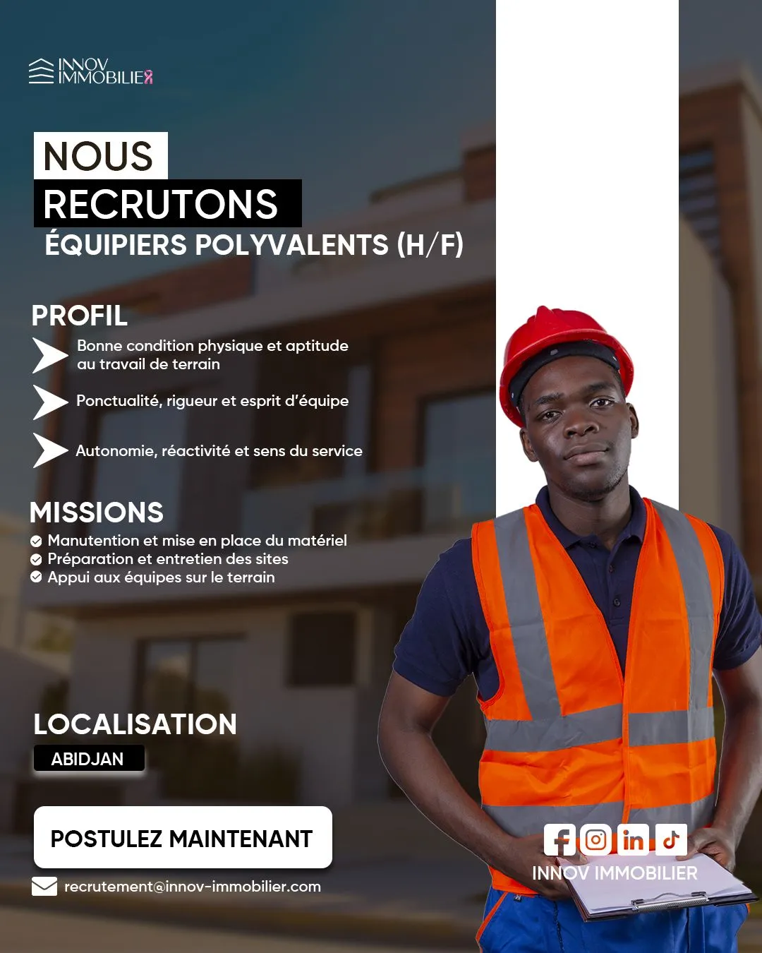Offre RECRUTEMENT EQUIPIERS POLYVANLENT (H/F) à ABIDJAN