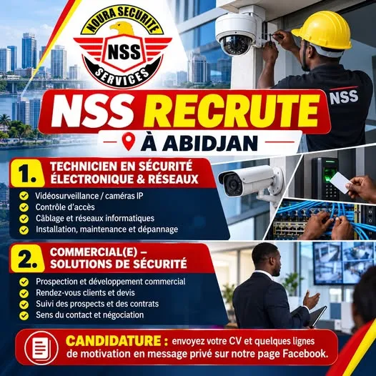 Offre TECHNICIEN EN SÉCURITÉ ÉLECTRONIQUE & RÉSEAUX à COTE D'IVOIRE