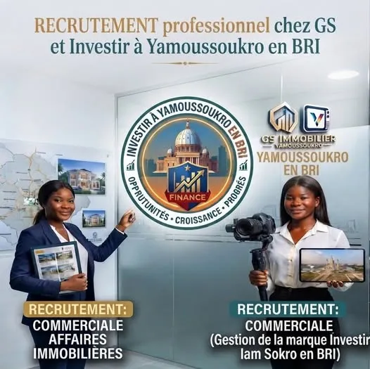 Offre RECRUTEMENT DES COMMERCIAUX H/F à YAMOUSSOUKRO