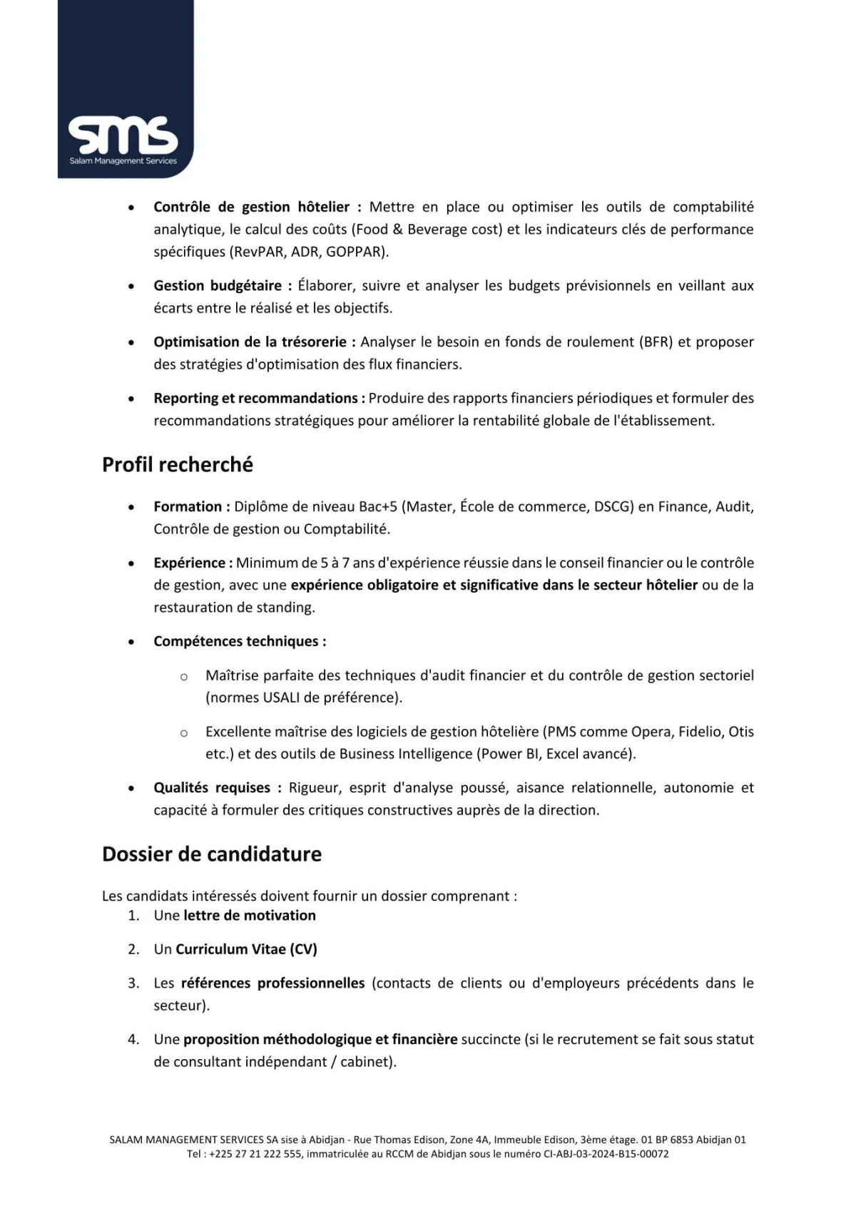 RECRUTEMEN CONSULTANT EXPERT EN FINANCE -  - COTE D'IVOIRE