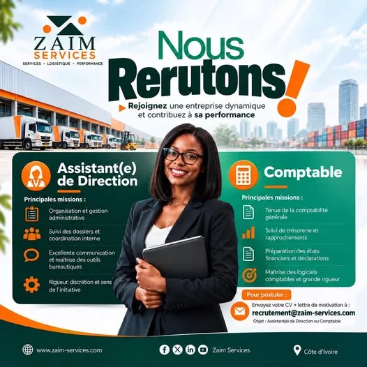 Offre RECRUTEMENT DE PLUSIEURS POSTES à COTE D'IVOIRE