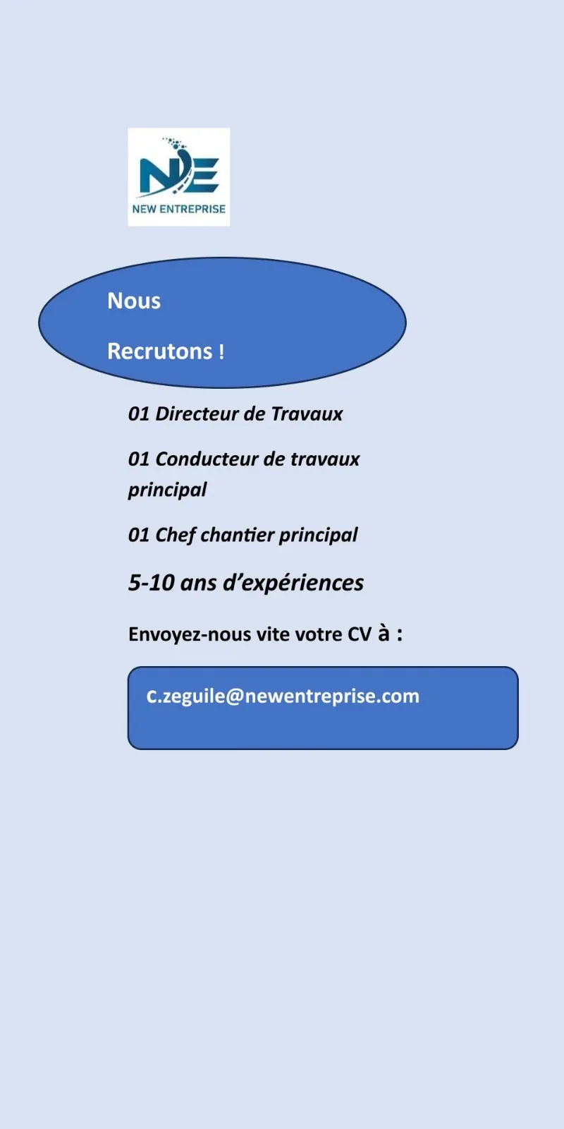 Offre RECRUTEMENT DE PLUSIEURS POSTES à COTE D'IVOIRE