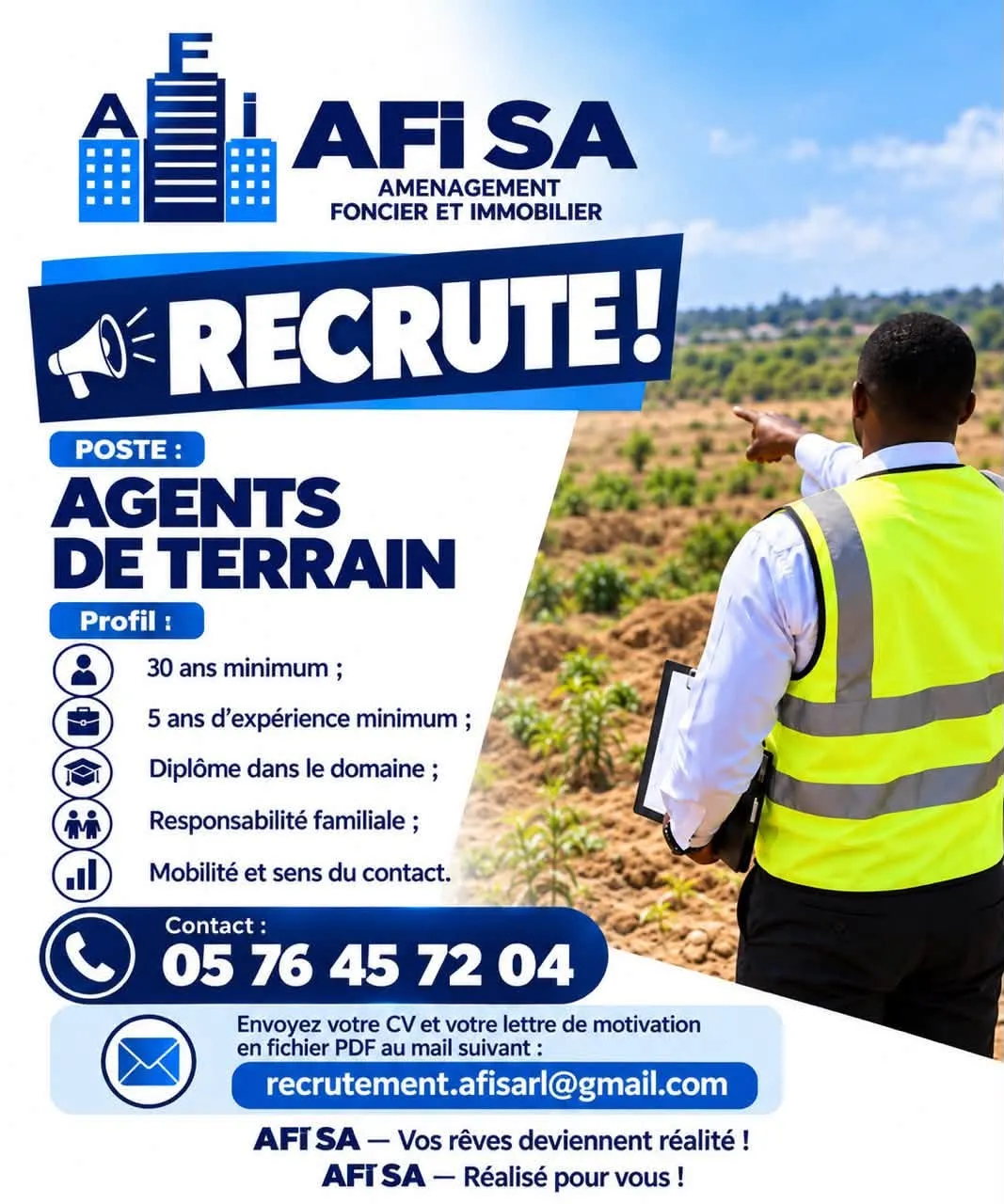 RECRUTEMEN AGENT TERRAIN (H/F) -  - COTE D'IVOIRE