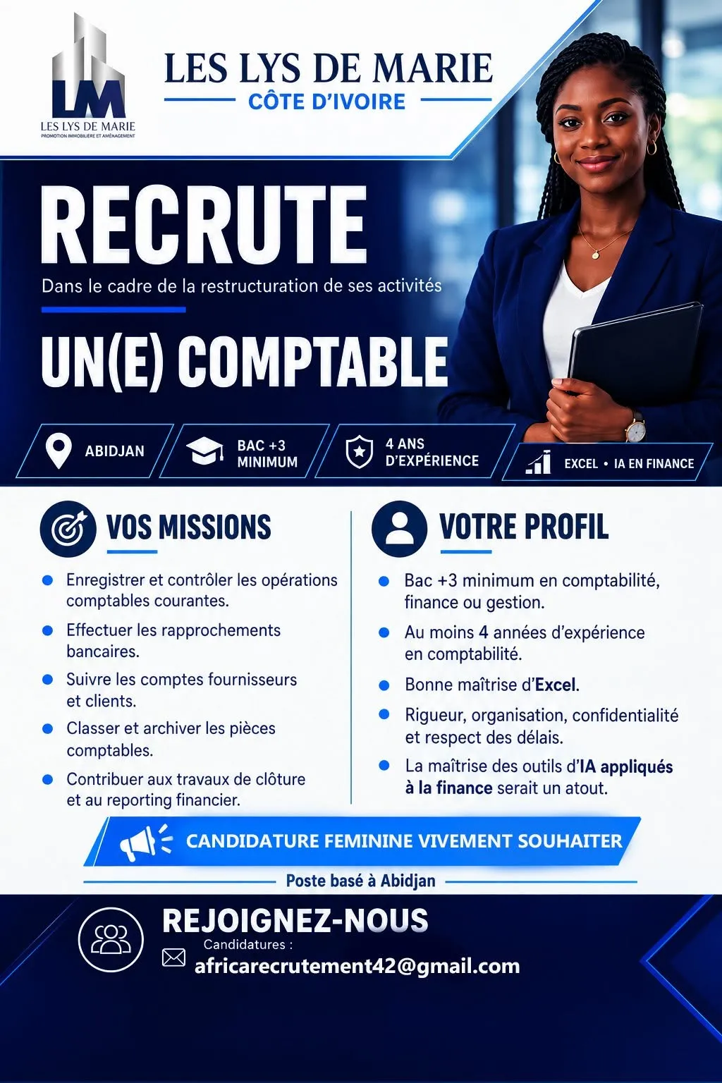 RECRUTEMENT D'UN COMPTABLE (H/F) -  - COTE D'IVOIRE