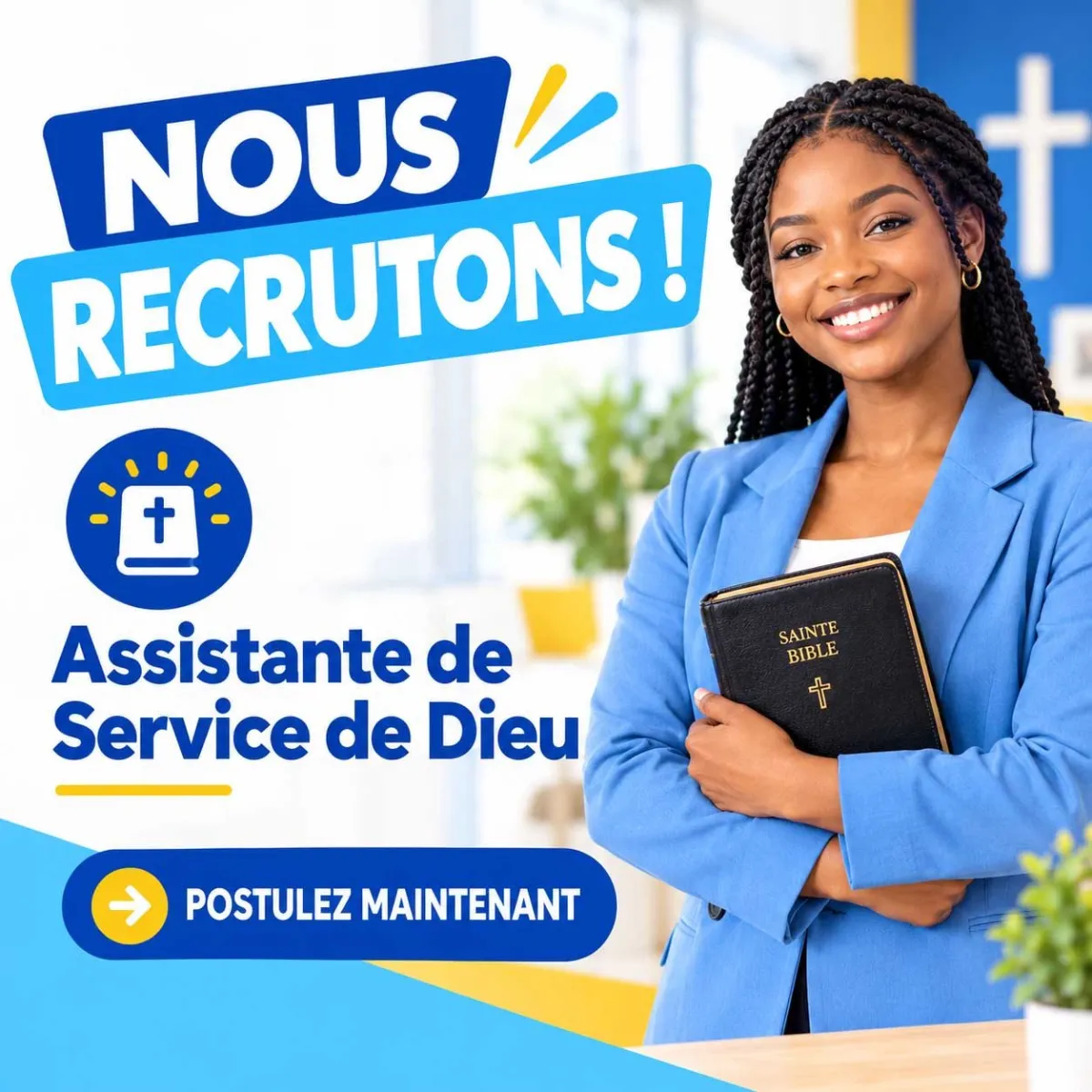 Offre emploi ASSISTANTE DE SERVICE DE DIEU (H/F) à COTE D'IVOIRE