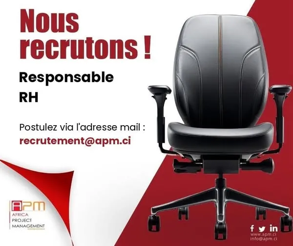 Offre emploi RECRUTEMENT RESPONSABLE RESSOURCES HUMAINES à COTE D'IVOIRE