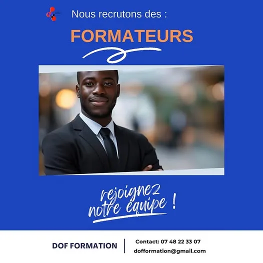 Offre emploi 𝐑𝐄𝐂𝐑𝐔𝐓𝐄𝐌𝐄𝐍𝐓 𝐃𝐄 𝐅𝐎𝐑𝐌𝐀𝐓𝐄𝐔𝐑𝐒 (H/F) à COTE D'IVOIRE