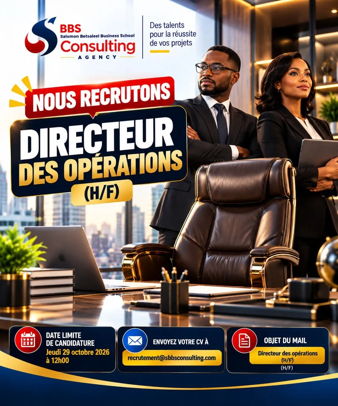 Offre emploi RECRUTEMENT DIRECTEUR DES OPÉRATIONS (H/F) à COTE D'IVOIRE