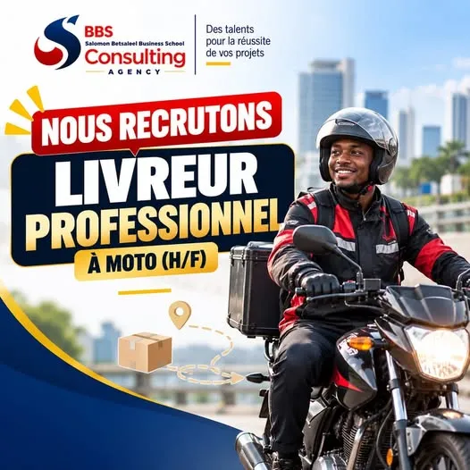 Offre emploi RECRUTEMENT LIVREUR PROFESSIONNEL À MOTO (H/F) à ABIDJAN